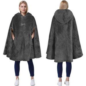 Women's Poncho Cape Grey